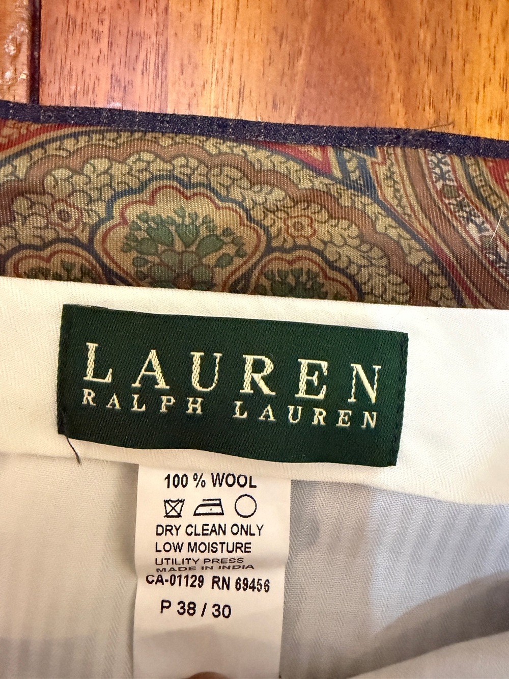 Ralph Lauren Men's Dark Gray Pleated Dress Pants size 38x29 - Picture 6 of 6